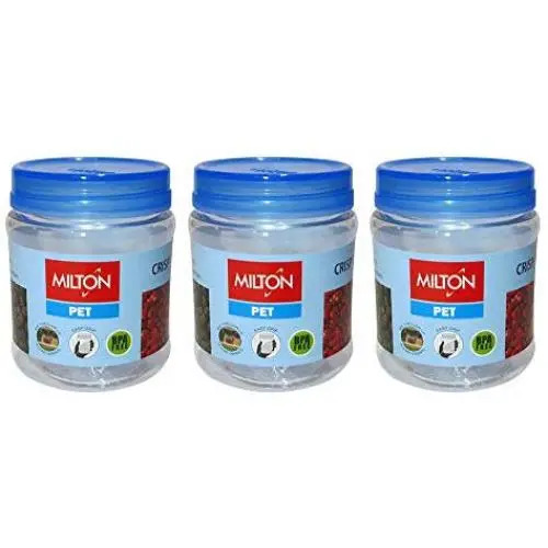 Milton Crisp And Clear, Round Storage Pet Jars Set Of 3 (200 ML) Milton Crisp And Clear, Round Storage Pet Jars Set Of 3 (200 ML)