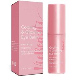 VieBeauti Cooling & Glowing Eye Balm – Hydrating Eye Cream Reduces Puffiness, Discoloration and Wrinkles with Nutrient-Rich Botanicals and Vitamin E – Visible Results in 1 Use (0.35 oz) Pink