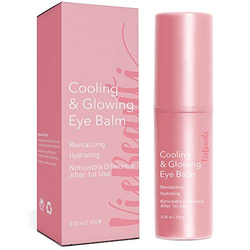 VieBeauti Cooling & Glowing Eye Balm – Hydrating Eye Cream Reduces Puffiness, Discoloration and Wrinkles with Nutrient-Rich Botanicals and Vitamin E – Visible Results in 1 Use (0.35 oz) Pink