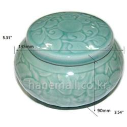 Chinese Oriental Antique Ceramic Porcelain Ginger Honey Cookie Syrup Tea Coffee Canister Jar Storage Bowl Made in Korea 500g Jade, White Color (White)