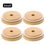 JEATHA Wooden Mason Jar Lids with Straw Hole 4Pcs Reusable Bamboo Caps Regular Mouth Mason Canning Drinking Storage Jars Cover Lids Wood Color 70mm