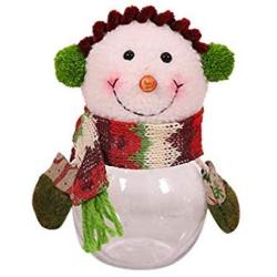 Christmas Candy Jar Plush & Plastic Santa Claus Snowman Elk Cute Sugar Box Coin Container Decorative Sugar Jars