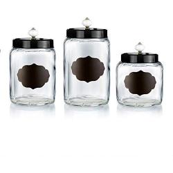 Style Setter 203235-RB Chalkboard Canister Set, 21x6x14, Black