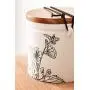 Zierkeramik-Behälter Set von 3 mit Lasergravur von Cypress-Botanischen Motiven