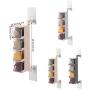 Hosdog Seasoning Rack Spice Pots, 4 Tier Adjustable and Rotatable Rotating Seasoning Box, Storage Container Condiment Jars with Spoon,Beige