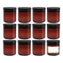 ljdeals 8oz Amber PET Plastic Jars with Lids, Refillable Empty Round Containers, Pack of 12, BPA Free, Made in USA,12 Labels, Perfect for Kitchen, Cosmetic, Lotion, Personal Care Products and more