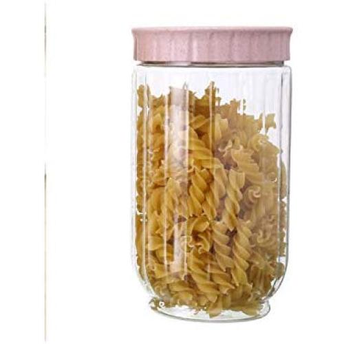 Transparent Plastic Sealed Can Household Milk Powder Tea Coffee Kitchen Storage Jar with Lid for Kitchennizer,Pink Transparent M