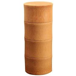 Biback Bamboo Canister, Travel Portable Lightweight Durable Storage Box, Organic Bamboo Container Canister Storage Jar with Swivel Lid for Loose Tea Leaves/Coffee Beans/Nuts/Spices/Seasonings