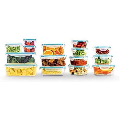 Airtight Food Storage Jars - Art & Cook Sealed Glass/Plastic Container 30PC Set