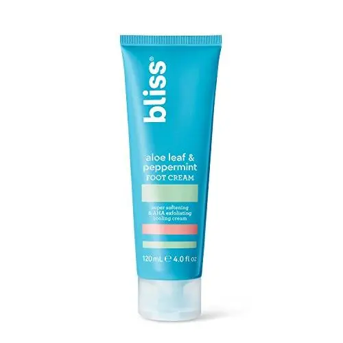 Crème pour Pieds Bliss - Aloe Vera & Menthe Poivrée | Crème Exfoliante Rafraîchissante à l'AHA | Épilation & Hydratation | Végétal | Cruelty Free | Sans Paraben | 120 ml