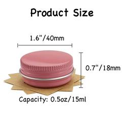 31pcs 0.5oz/15ml Pink Aluminum Tin Jar with Screw Lid and Blank Labels