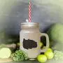 Black British Shorthair Cat Silhouette #2 Frosted Glass Mason Jar With Straw Black British Shorthair Cat Silhouette #2 Frosted Glass Mason Jar With Straw