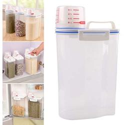 Qjoy PP Multifunctional Grain Sorage Tank, 2L Plastic Cereal Dispenser, Storage Box Kitchen Food Grain Rice Container
