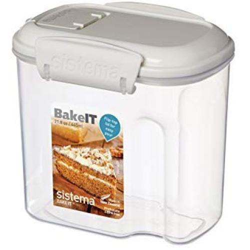 (12 x 8.7 x 11.4 cm) ? Sistema Klip It Mini Bakery Storage Container, Clear/White, 645 ml