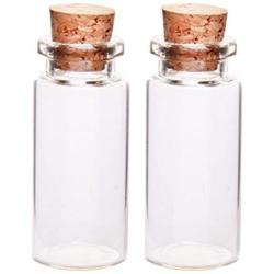 2Pcs 2250MM 10ML Glass Bottles Wishing Floating Bottle Empty Sample Storage Jars with Cork Stoppers - Transparent