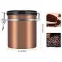 Conteneur de stockage pour café 1,5L, récipient en acier inoxydable 304 à l'étanchéité, conserve à café, conteneur pour café (Or) Conteneur de stockage pour café 1,5L, récipient en acier inoxydable 304 à l'étanchéité, conserve à café, conteneur pour café (Or)