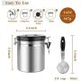 Coffee Canister Stainless Steel Coffee Canister Airtight With Scoop Large Coffee Canister Sets For The Kitchen (1 Lb) GYJ