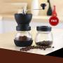 Manual Coffee Grinders - Nocm Manual Coffee Grinder With Storage Jar Soft Brush Conical Ceramic Burr Quiet And Portable - Grinders Manual Prime Soft Rated Coffee Brush