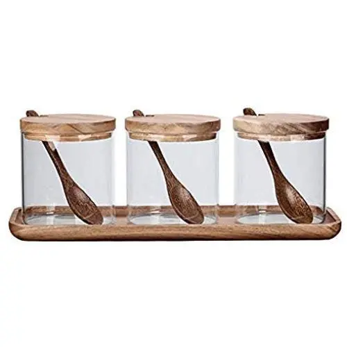 Bouteille d'assaisonnement en verre transparent TNKML, Pot à sel, Cruet à sucre, Contenant à épices en trois pièces pour cuisine. Bouteille d'assaisonnement en verre transparent TNKML, Pot à sel, Cruet à sucre, Contenant à épices en trois pièces pour cuisine.