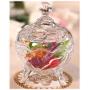 YL LY Fashion Crystal Glass High Feet Candy Jar Candy Box Candy Box Exquisite Transparent Lead-Free Glass Storage Jar Variety A Tulip