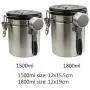Kaffeebehälter, Vakuumdichter Kaffeebehälter mit Messlöffel, Edelstahl, luftdichter Kaffeebeutel für Kaffeebohnen