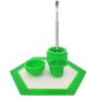 SZBS 10 Sets Silicone Hexagon Mat 15ml Container Skull-Shape Container Wax Oil Container Concentrate Storage Containers Wax Silicone Jars (Green, 10)