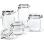 Glass Jar Set with Airtight Lids 4 PCS Kitchen Preserving Storage Jars for Cereal,Cookies,Sugar,& Coffee (16.9oz,25.7oz,33.8oz,50.7oz) Masthome