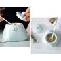 Ceramic Spoon With Spoon, Salt Shaker, Sugar Can, MSG Jar, Seasoning Jar, Storage Tank Condiment Pots (color : A)