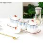Unterglasur Keramik Spice Jar Japanische Haushalt Hand Gemalt Zucker Salz Shaker Gewürz Tank mit L?ffel Deckel Vier-teiliges Set Condiment bottles (Farbe : B)