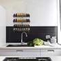 C-Easy 4 Tier Wall Mounted Spice Shelf Metal Spice Rack Organizer for Pantry Cabinet Door Spice Shelf Storage Cabinet, Kitchen Seasoning Rack, Spice Jars Bottle Holder, Black