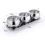 DUDDP Storage Spice lar set Spice Jar Seasoning Box Containers Pepper Salt Sugar Storage Can Rack Stainless Steel salt and pepper mill set Condiment Pot Kitchen Organizer
