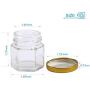 Small Mason Jars,Woaiwo-q 1.5oz Small Glass Jars Mini Honey Jars Clear Hexagon Jars with Lids(Gold,25Pack)