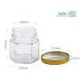Bouteilles en verre hexagonales mini Woaiwo-q 1,5 oz, pot de miel transparent, avec couvercle (or, 25 pièces) Bouteilles en verre hexagonales mini Woaiwo-q 1,5 oz, pot de miel transparent, avec couvercle (or, 25 pièces)