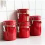 Nordic Colorful Ceramic Seal Storage Jar Scandinavian Kitchen Candy Coffee Tea Organizer Sealing Jars Seasoning Container,650Ml Red Nordic Colorful Ceramic Seal Storage Jar Scandinavian Kitchen Candy Coffee Tea Organizer Sealing Jars Seasoning Container,650Ml Red