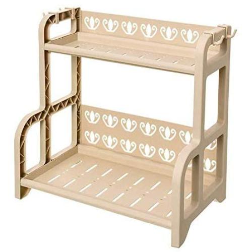 Kitchen Storage,Spice Rack- Kitchen Shelf, Multi-layer Oil And Salt Sauce Vinegar Storage Rack, Condiment Seasoning Rack, Floor-standing Double Storage Rack for Spice Jar, Can, Bottle and more Cutlery