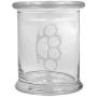 12 oz Clear Glass Herb Stash Jar and Lid with Brass Knuckles Logo