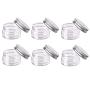 6Pcs 120ml/4oz Clear Empty Refillable Leakproof Cosmetic Jars with Silver Aluminum Lid Facial Body Cream Pots Tins Boxes Cases Containers Dispense Sample Bottle for Cosmetic Cream Lotion Storage