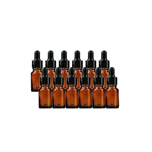 12 Stück 5ml/0,17oz Bernstein Glas Tropfer Flasche Leere Essenzöl Flasche Duft Behälter für Kosmetik Flüssigkeit mit Glas Tropfer
