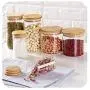 Bamboo Flower Tea Jar Moisture Proof Grains Storage Glass Canister Food Storage Bottle,S