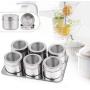 DUDDP Storage Spice lar set 6pcs/Set Magnetic Spice Jar Seasonings Containers Flavor Condiments Storage Box With Holder Rack Kitchen Accessories