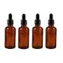 4 Stück 50 ml 1,7 oz Behälter mit Amberglasflasche und Tropfer für wiederbefüllbare Ätherische Öle