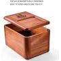 Food Jars & Crocks Storage M Barrel Household Wooden Rice Box Sealed Moisture-proof Insect-proof Flour Barrel Kitchen Large-capacity Rice Storage Box Grain Storage