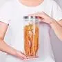 WANGLX ST Storage Jar High Borosilicate Glass Cylinder Airtight Food Storage Container Canister Tank with Stainless Steel Lid and Silicone Sealing Ring 1850ml WANGLX ST Storage Jar High Borosilicate Glass Cylinder Airtight Food Storage Container Canister Tank with Stainless Steel Lid and Silicone Sealing Ring 1850ml