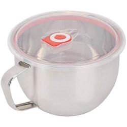 Stainless Bowl, 6.13.7in 1300ml Stainless Steel Portable Instant Noodle Bowl with Handle and Sealed Lid for Cooking, Baking, Prepping