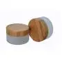 2 Pcs Empty Upscale Refillable Frosted Glass with Bamboo Lid Cosmetic Jar Bottle Storage Container for Cream Ointments (30 ML/1oz) 2 Pcs Empty Upscale Refillable Frosted Glass with Bamboo Lid Cosmetic Jar Bottle Storage Container for Cream Ointments (30 ML/1oz)