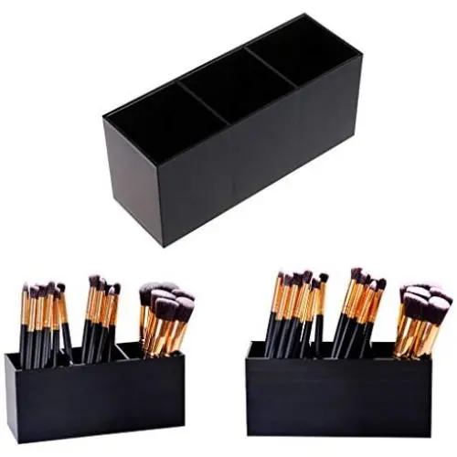Milue Black Acrylic Makeup Brush Holder Cosmetic Organizer Case Jewelry Storage Box Milue Black Acrylic Makeup Brush Holder Cosmetic Organizer Case Jewelry Storage Box