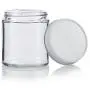Klarer Dickwandglasbehälter mit geradem Rand – 4 oz / 120 ml (12er-Pack) + Spatel