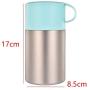 OnePine 600ml/20 oz Edelstahl Thermoskanne mit Faltlöffel, Isolierbehälter doppelwandig für heiße und kalte Speisen/Mittagessen