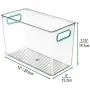 Boîte de Rangement en Plastique mDesign avec Poignées - Pour Cuisine, Cellier, Placard, Réfrigérateur/Congélateur - Organiseur pour Collations, Produits Frais, Légumes, Pâtes – BPA Free, Sans BPA – 2 Pièces – Transparent/Bleu Boîte de Rangement en Plastique mDesign avec Poignées - Pour Cuisine, Cellier, Placard, Réfrigérateur/Congélateur - Organiseur pour Collations, Produits Frais, Légumes, Pâtes – BPA Free, Sans BPA – 2 Pièces – Transparent/Bleu