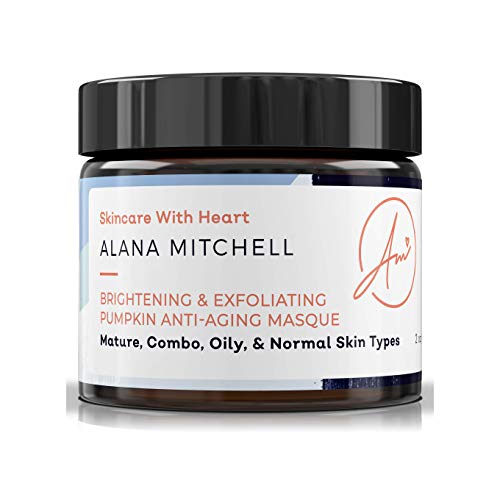 Sample Mini Brightening Pumpkin Enzyme Face Mask .5oz W/ Glycolic Acid, Lactic and Citric Acid - Instant Gel Exfoliating Mask For Anti Aging, Lighter, Younger Refreshed Neck and Facial Area